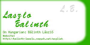laszlo balinth business card