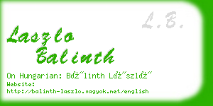 laszlo balinth business card